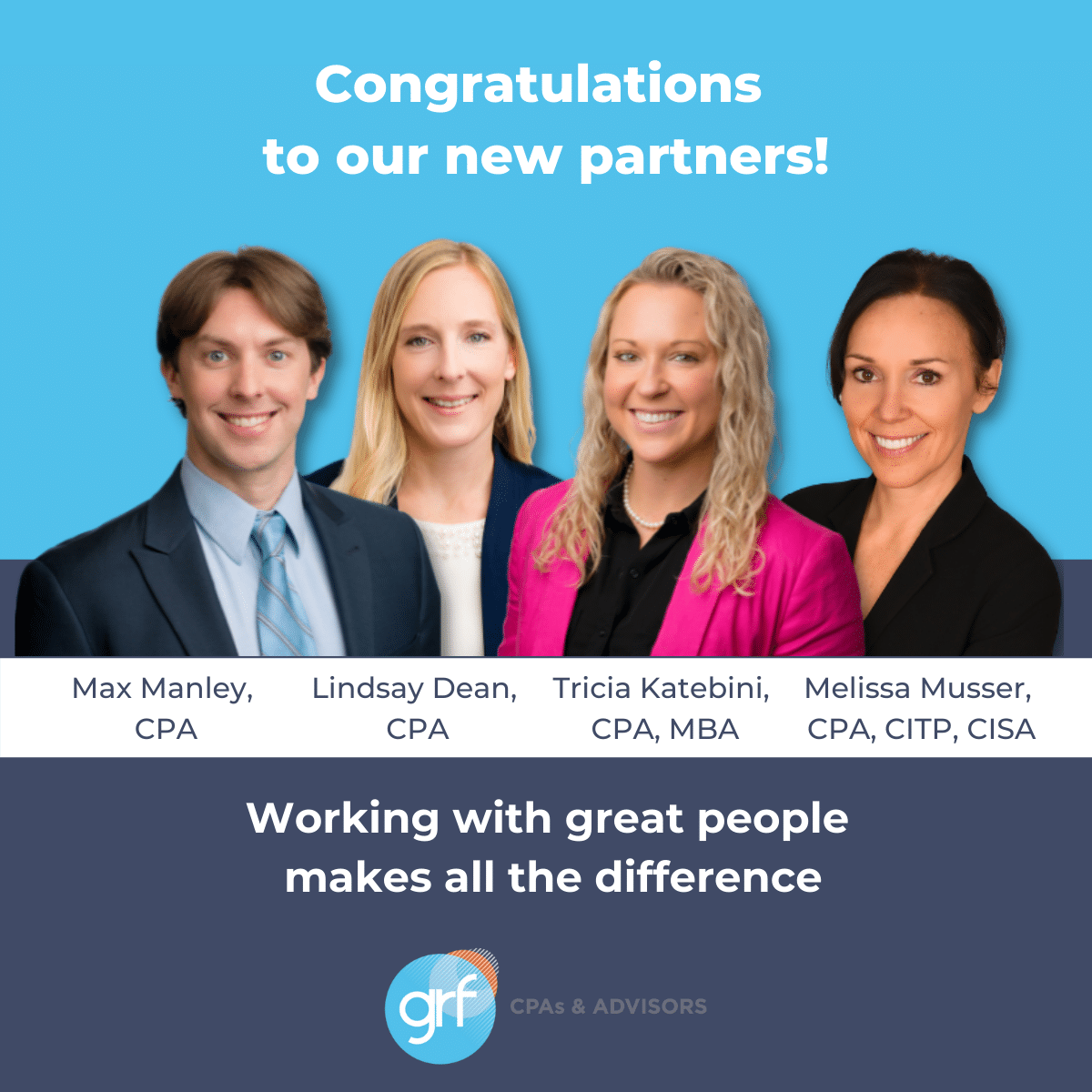 GRF CPAs & Advisors Announces Four New Partners - GRF CPAs & Advisors